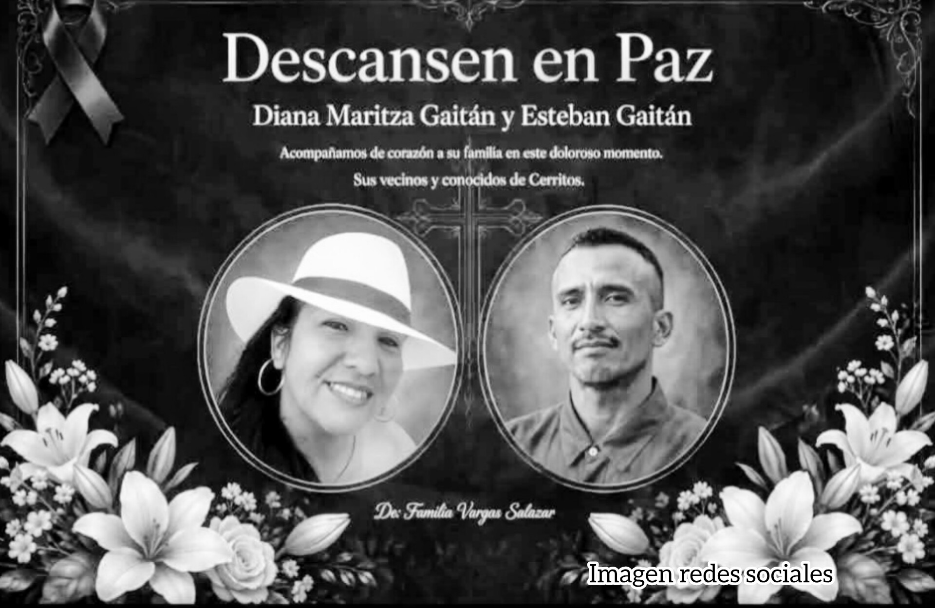 Comunidad de Purificacion lamenta la partida de Diana Maritza y Esteban Gaitán